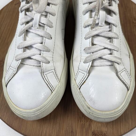 Veja Leather Shoes Womens Size 7 EU 38 White‎ Low Top Lace Up Casual Sneakers - Picture 4 of 16